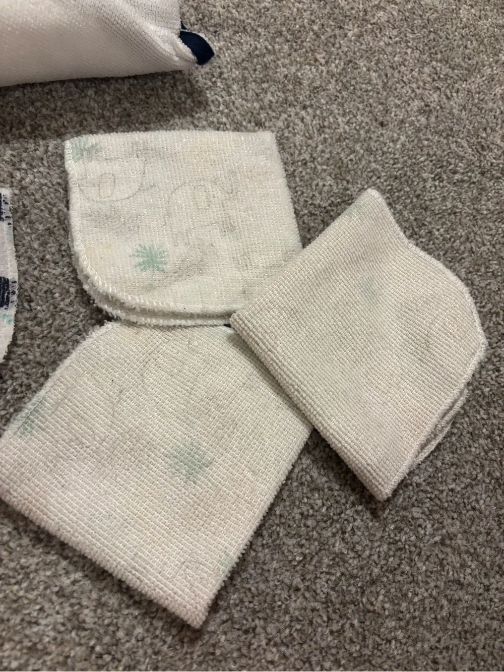 Whale Print Navy Trim Hooded Baby Towel and Washcloth Set